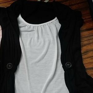 Black and White top attached to like a cardigan
